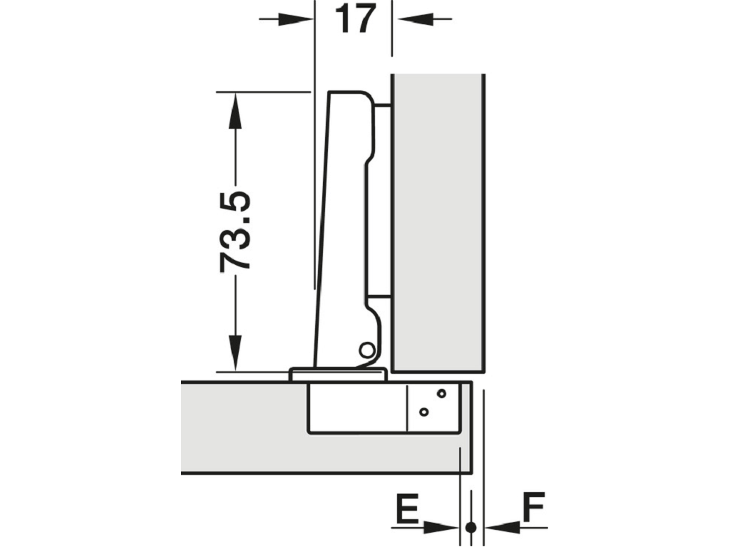 Cerniera Automatica M310 d.35 Ammortizzata da Avvitare Foratura 48/6 Collo Basso110° Nichelato - immagine 2